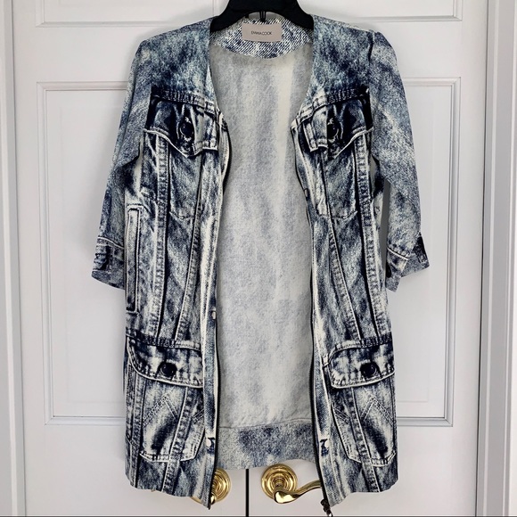 Emma Cook Denim Printed Silk Jacket - Picture 8 of 16